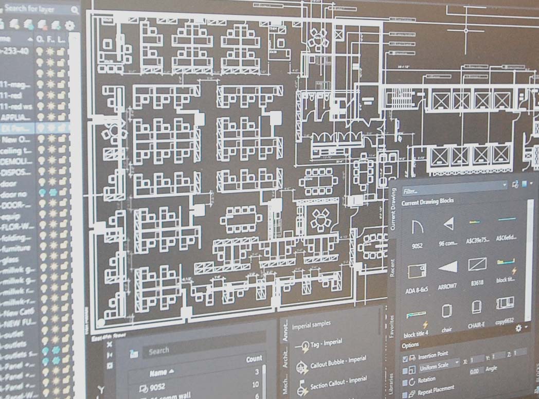 Studying the layout with a test-fit